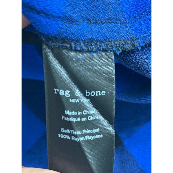 Rag & Bone Shirtdress Women's Size M Blue Black Plaid Belted Button Up - Picture 10 of 15